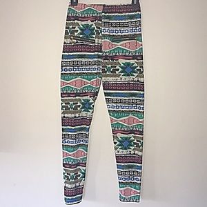 Always Aztec Tribal Design Leggings One Size
